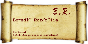 Borsó Rozália névjegykártya